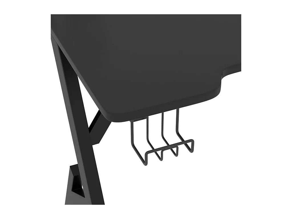 Bureau de jeu avec pieds en forme de Y Noir 90x60x75