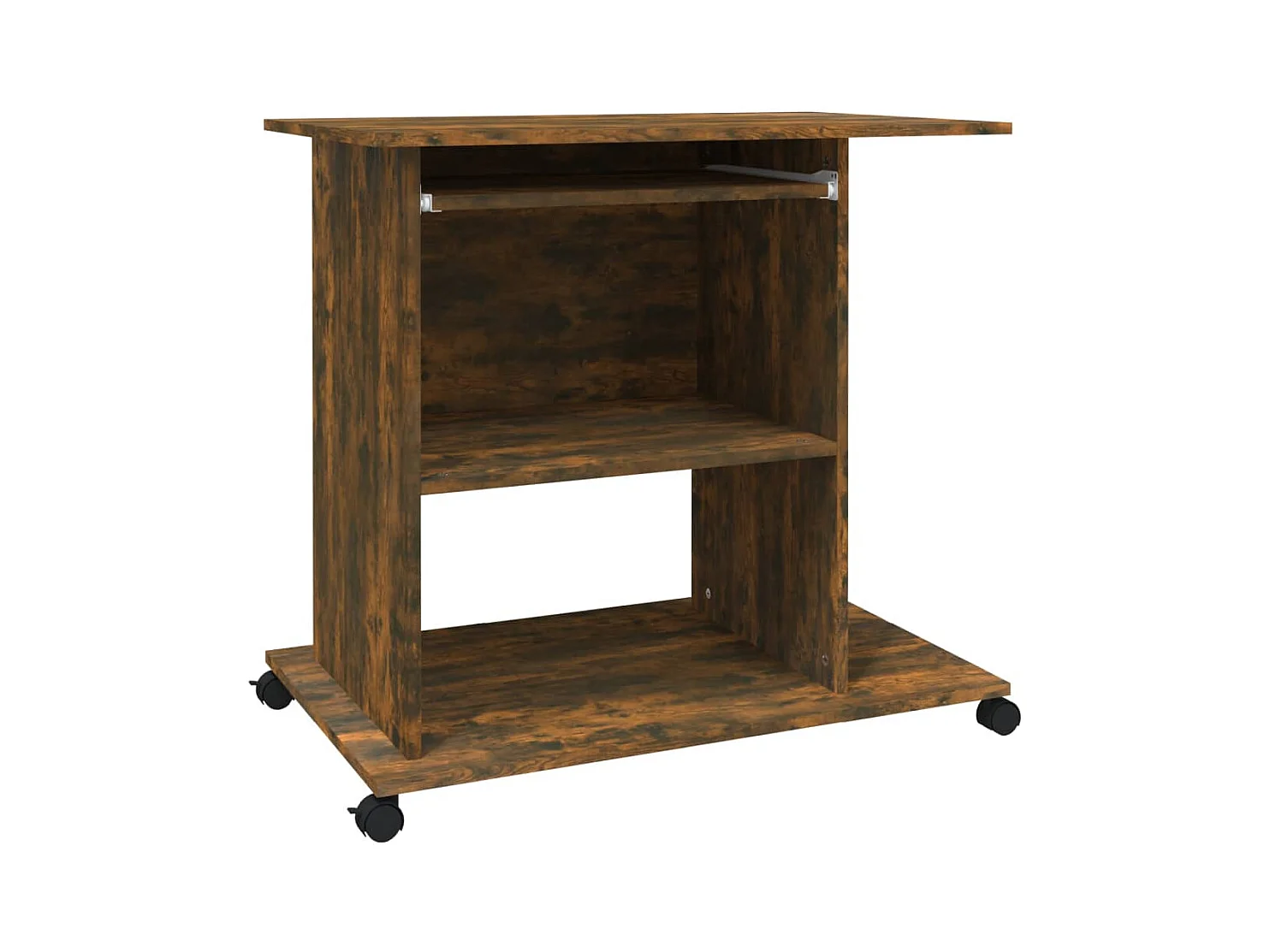 Bureau d'ordinateur Chêne fumé 80x50x75 Bois d'ingénierie