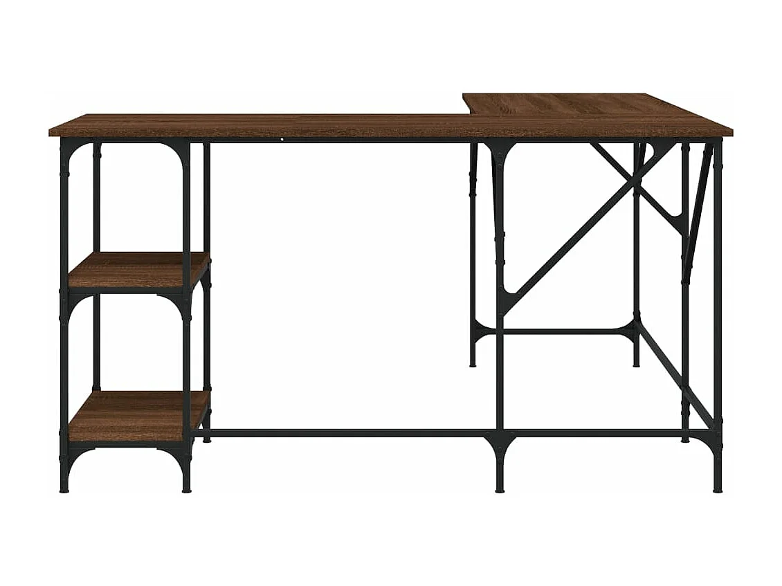 Bureau chêne marron 139x139x75 bois d'ingénierie