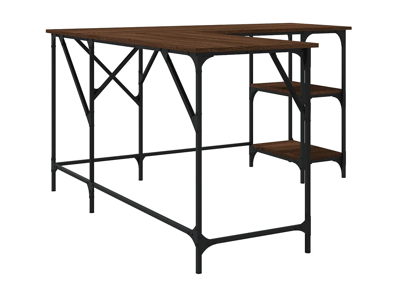 Bureau chêne marron 139x139x75 bois d'ingénierie