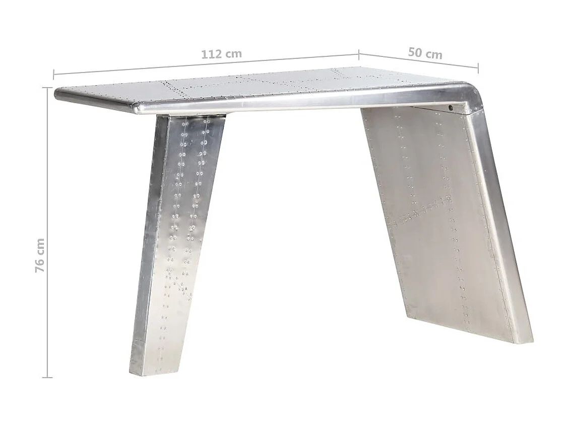 Bureau style avion Argenté 112x50x76 Métal