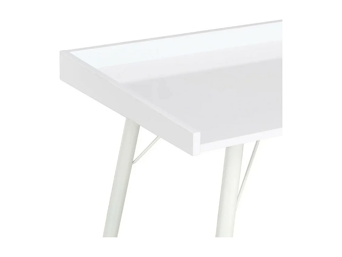 Bureau bois et pieds métal blanc Coolair
