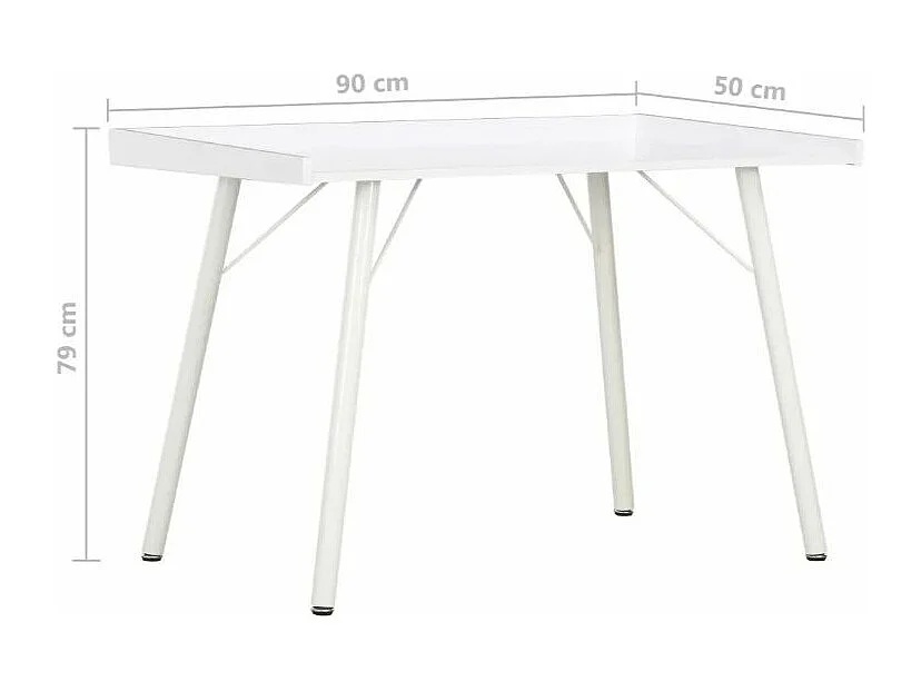 Bureau bois et pieds métal blanc Coolair