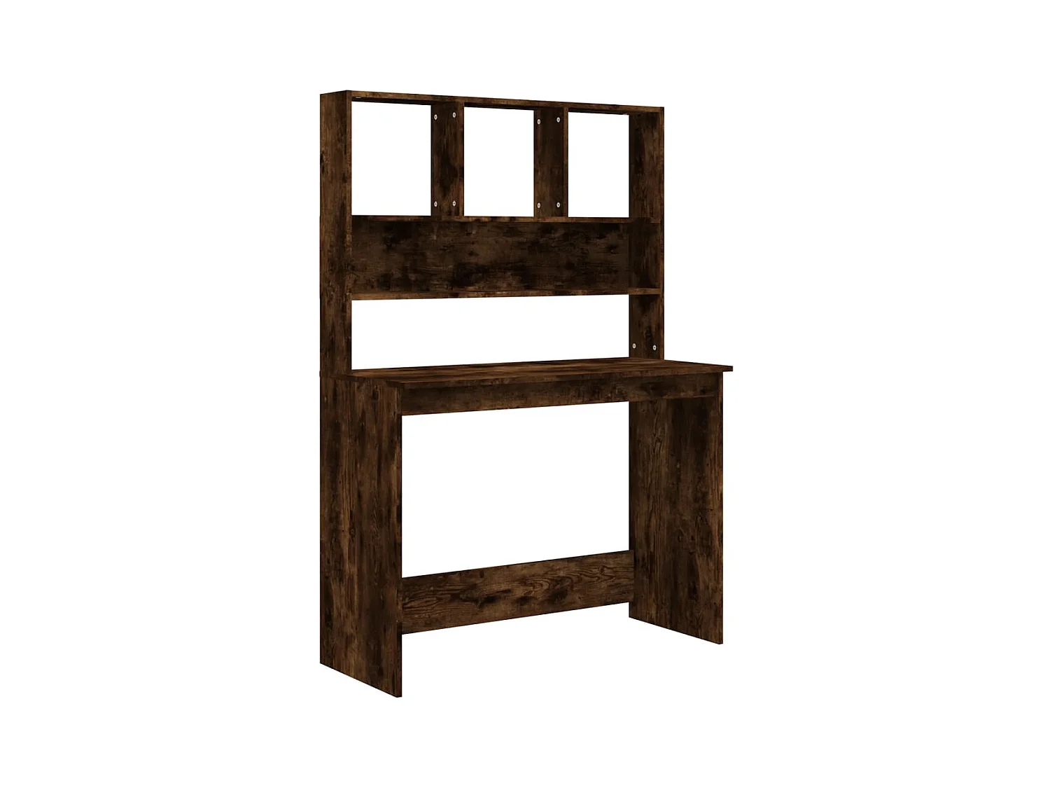 Bureau avec étagères Chêne fumé 102x45x148 Bois d'ingénierie