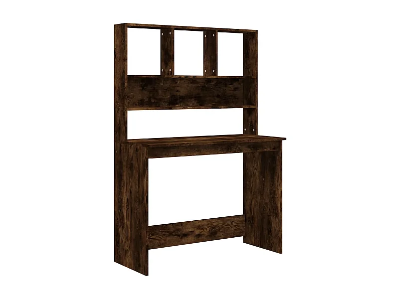 Bureau avec étagères Chêne fumé 102x45x148 Bois d'ingénierie