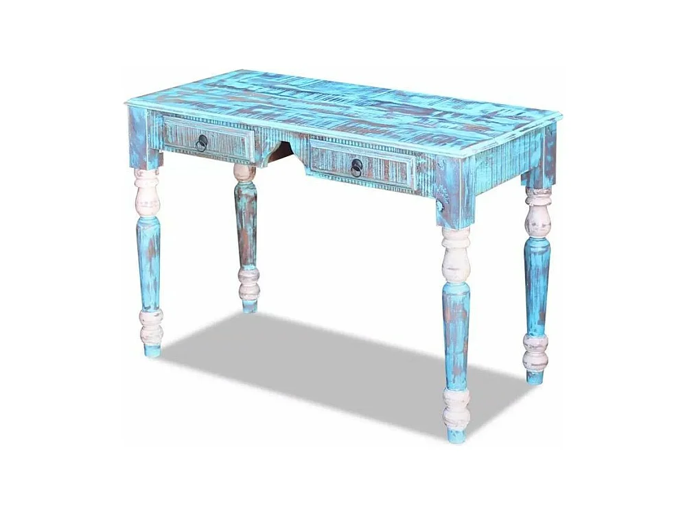 Bureau 2 tiroirs bois massif recyclé Moust