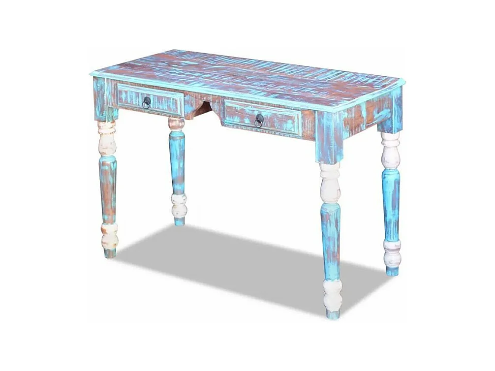 Bureau 2 tiroirs bois massif recyclé Moust