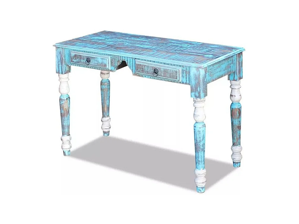 Bureau 2 tiroirs bois massif recyclé Moust