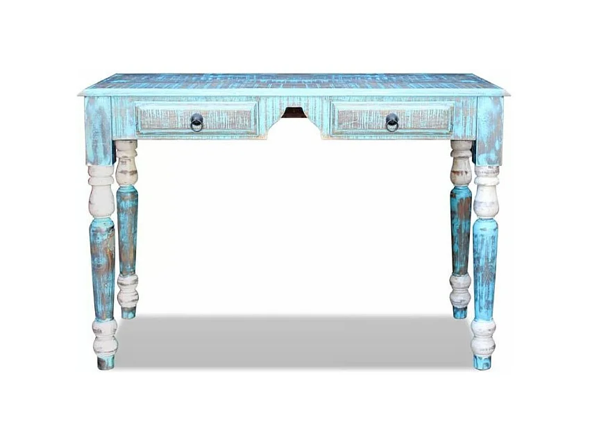 Bureau 2 tiroirs bois massif recyclé Moust