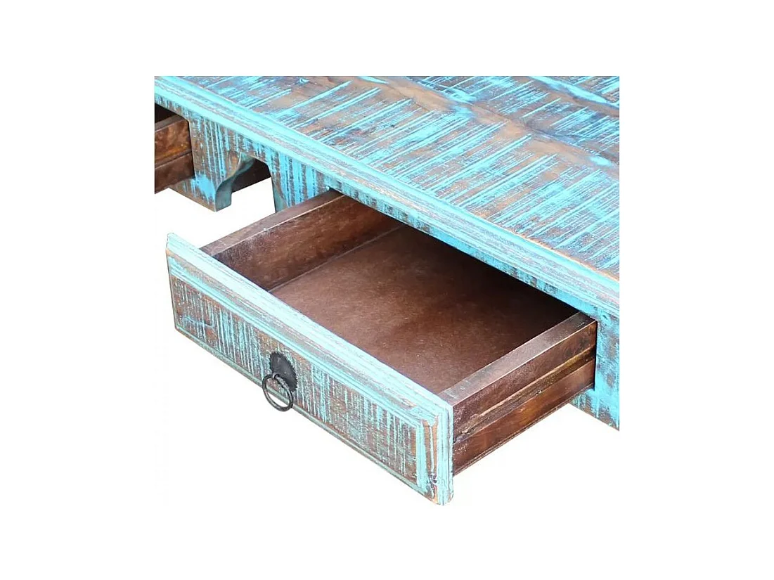 Bureau 2 tiroirs bois massif recyclé Moust