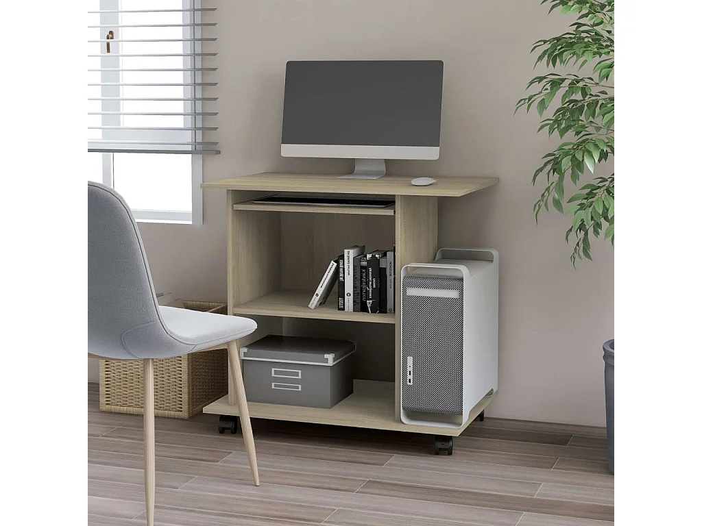 Bureau d'ordinateur Chêne sonoma 80x50x75