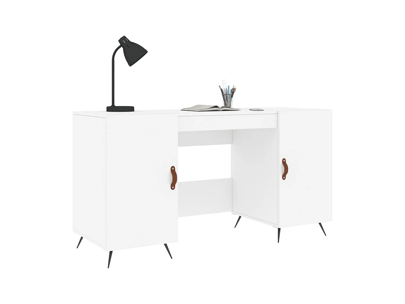Bureau blanc 140x50x75 bois d'ingénierie