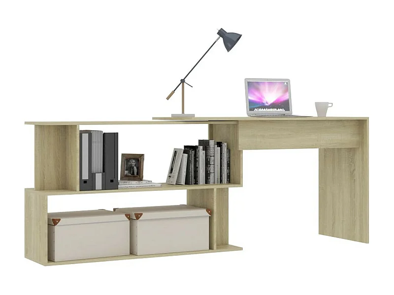 Bureau d'angle Chêne sonoma 200x50x76