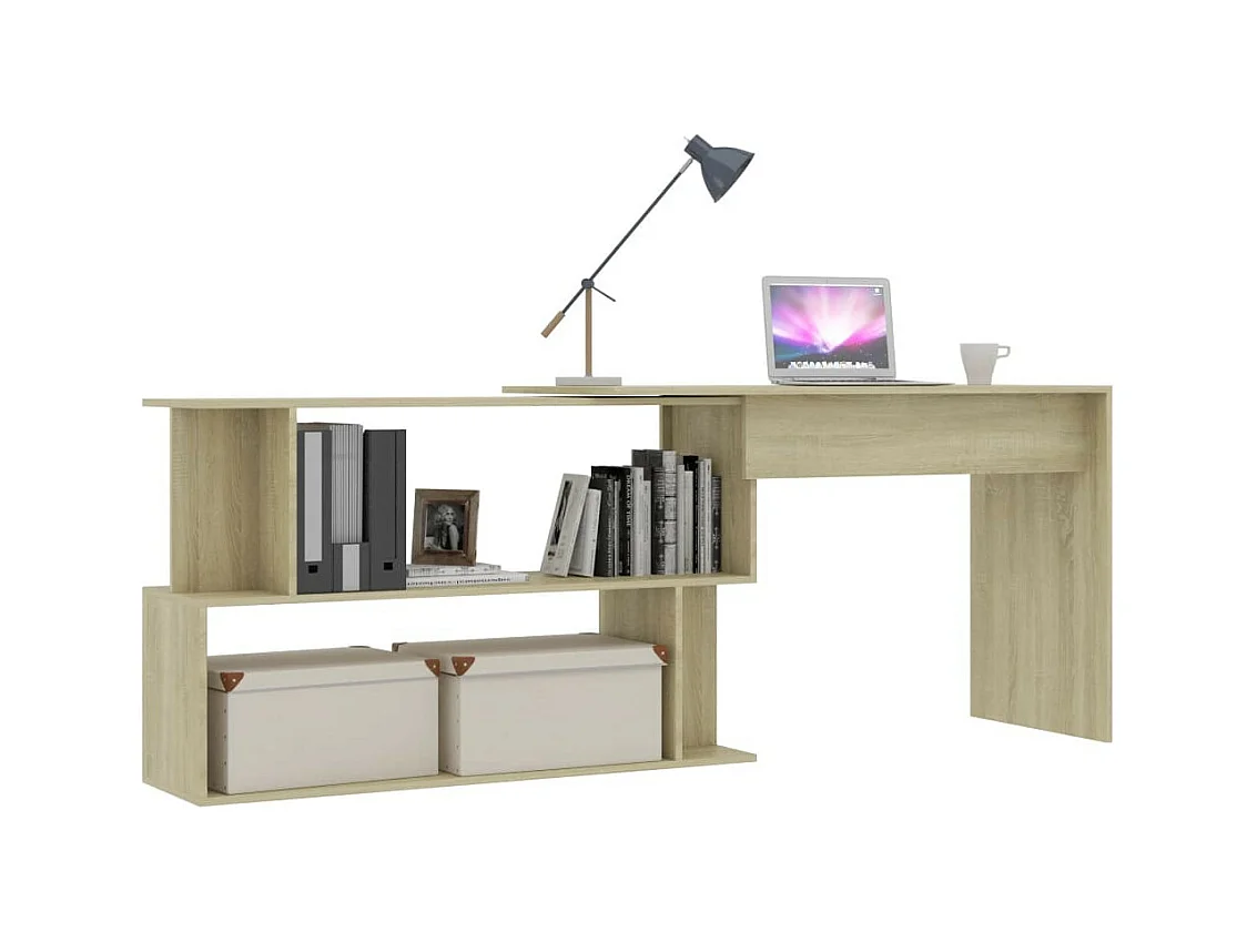 Bureau d'angle Chêne sonoma 200x50x76
