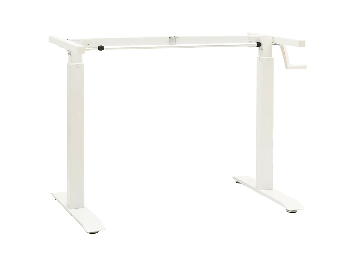 Cadre de bureau en hauteur réglable avec manivelle manuel Blanc