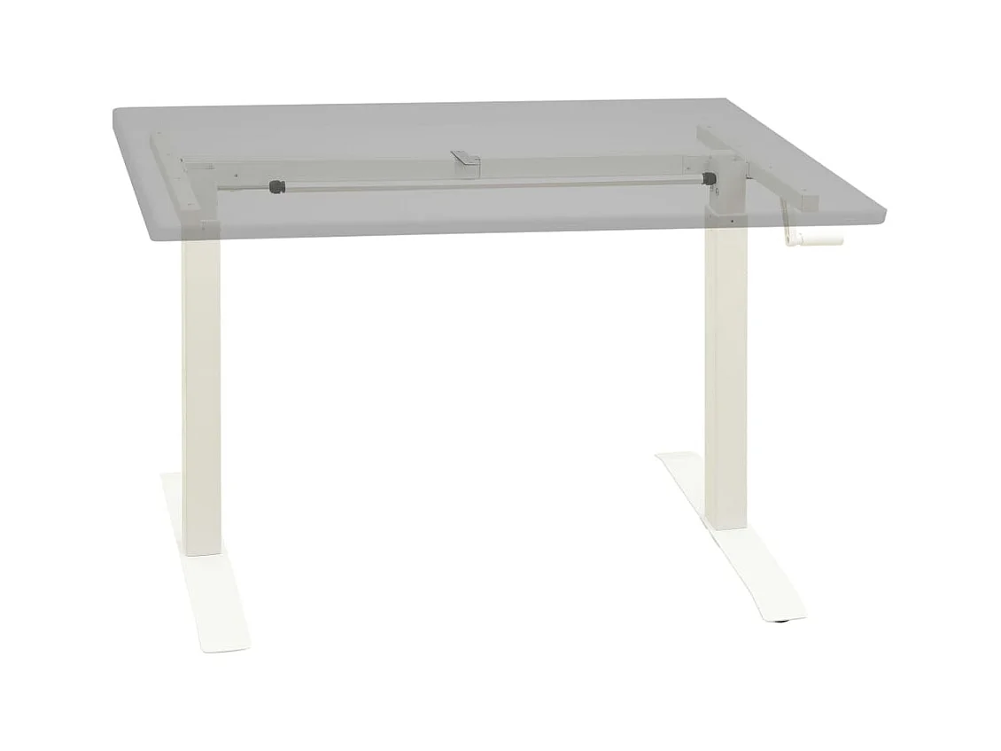 Cadre de bureau en hauteur réglable avec manivelle manuel Blanc