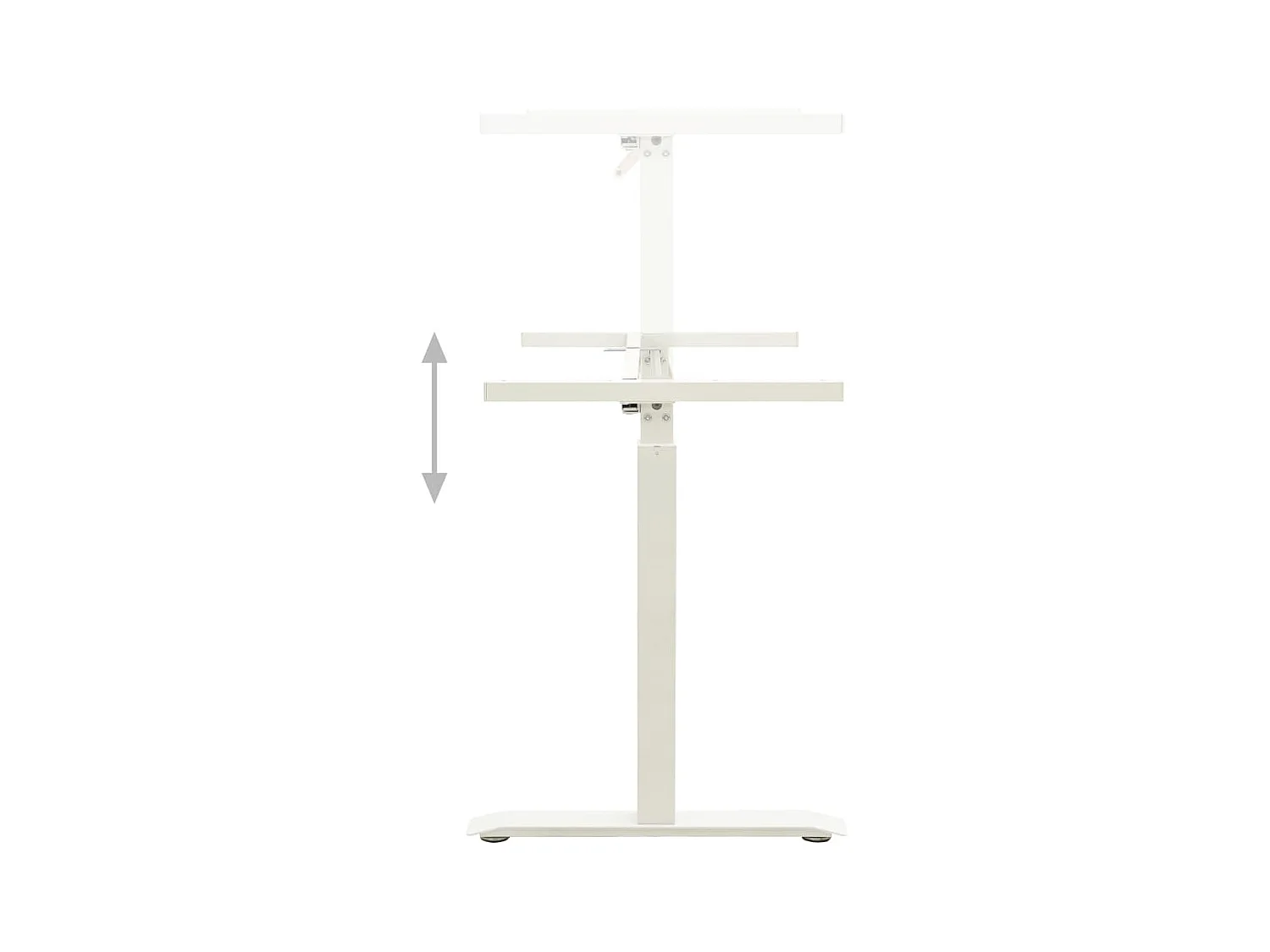 Cadre de bureau en hauteur réglable avec manivelle manuel Blanc