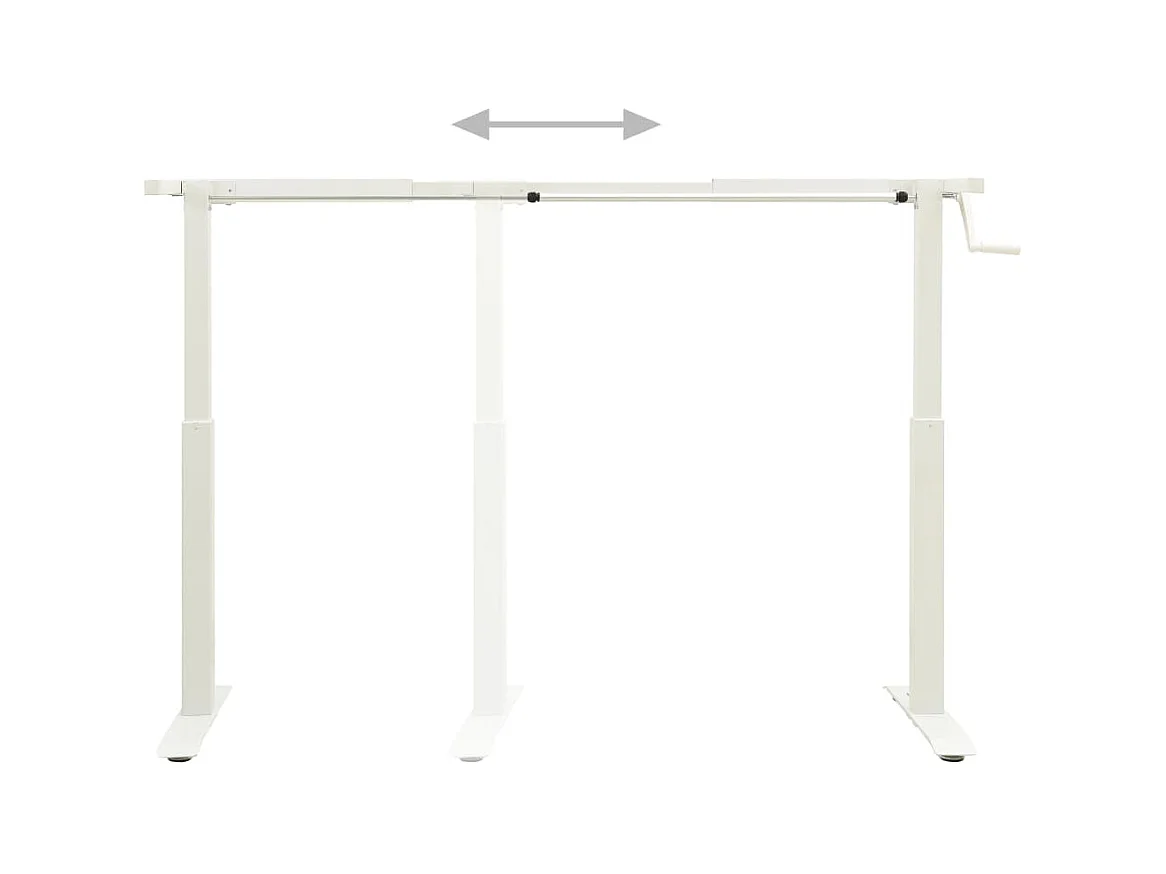 Cadre de bureau en hauteur réglable avec manivelle manuel Blanc