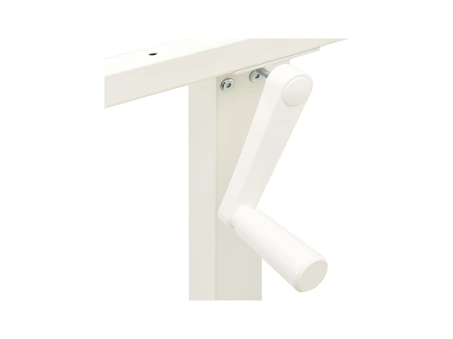 Cadre de bureau en hauteur réglable avec manivelle manuel Blanc