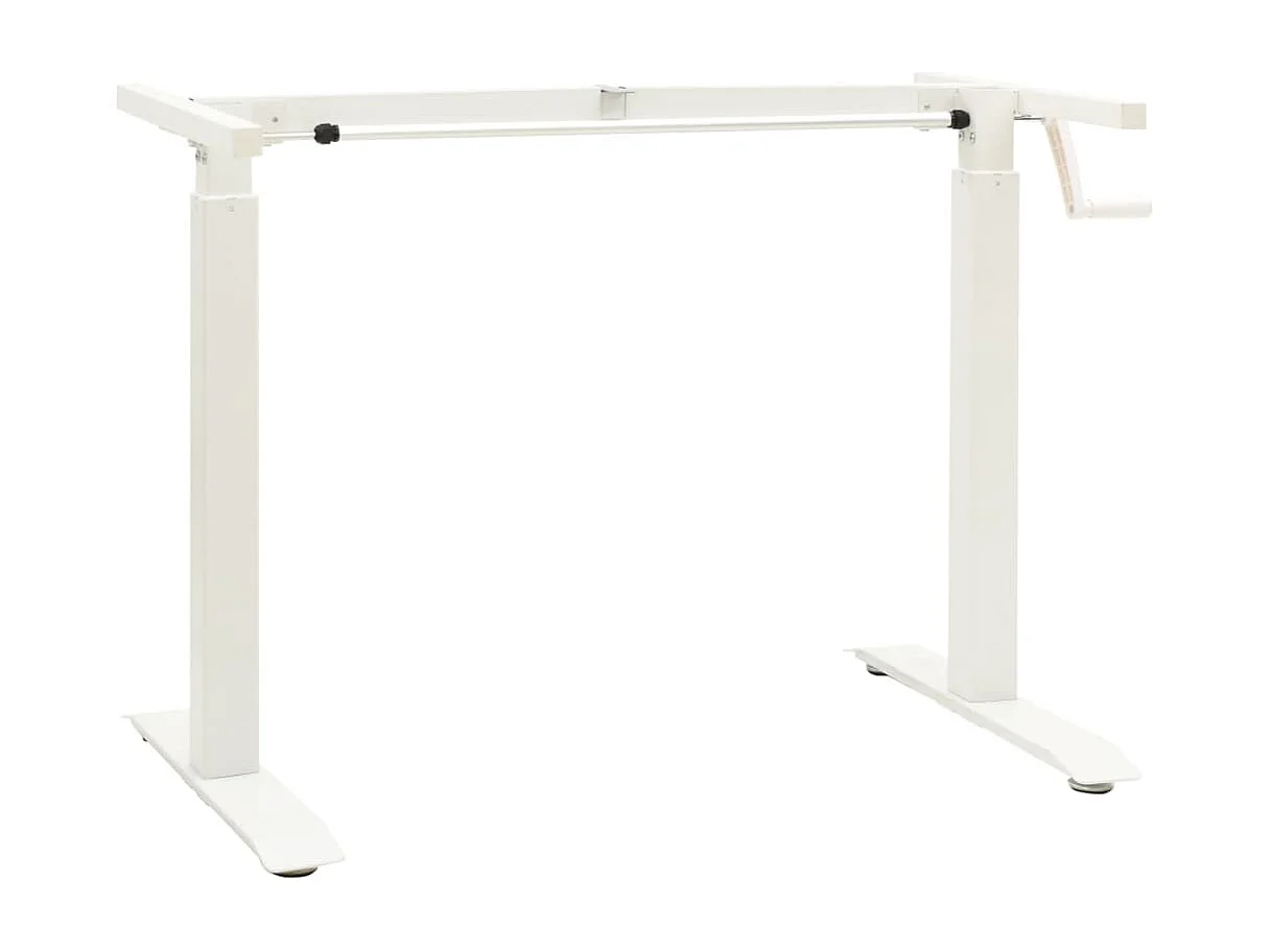 Cadre de bureau en hauteur réglable avec manivelle manuel Blanc