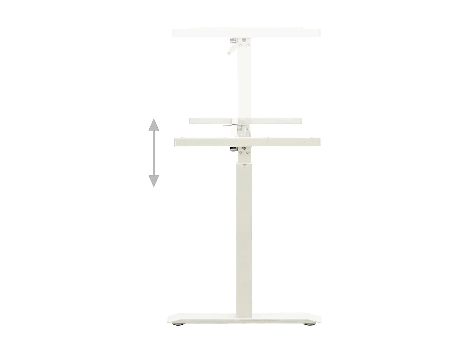 Cadre de bureau en hauteur réglable avec manivelle manuel Blanc