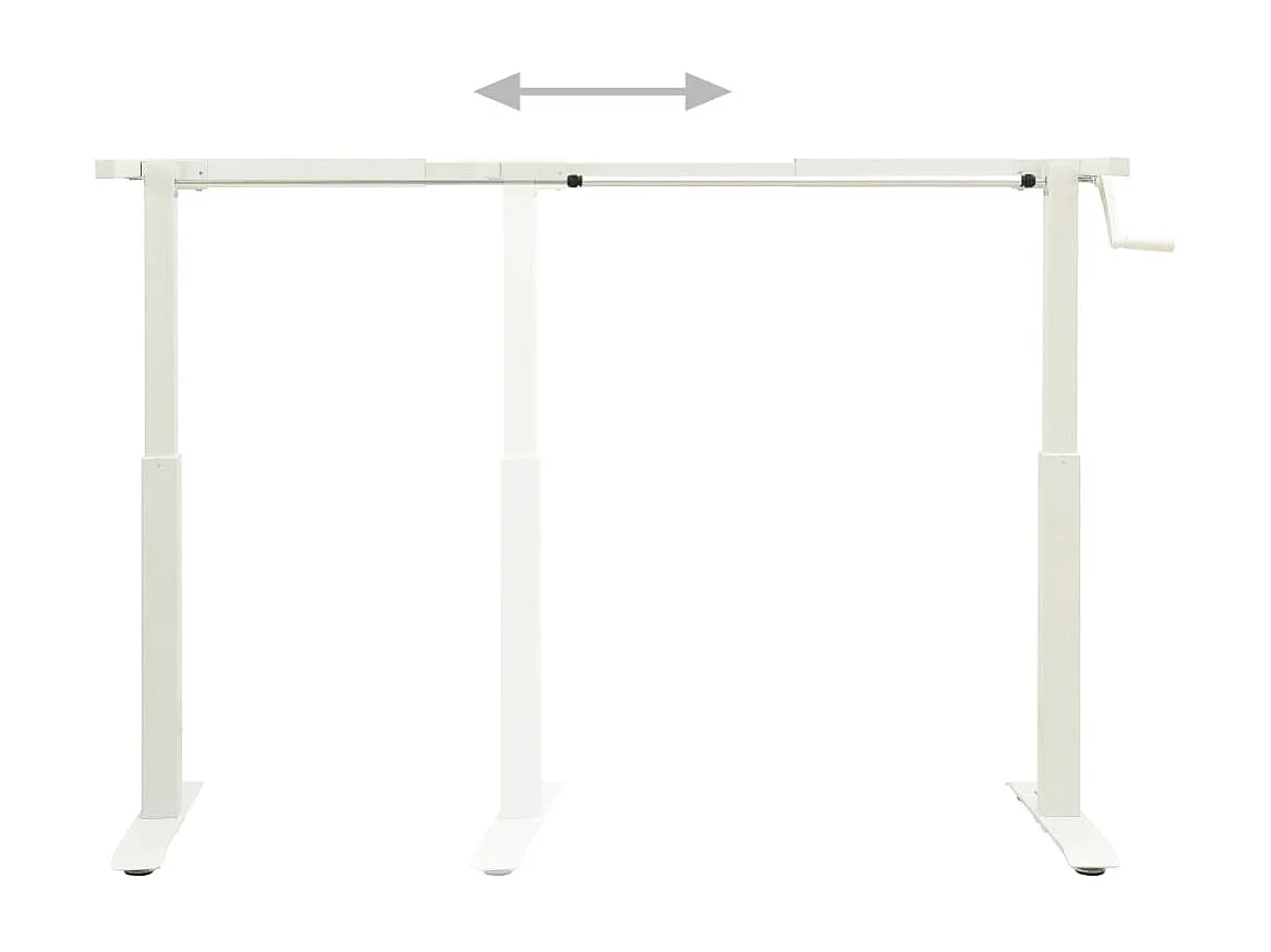 Cadre de bureau en hauteur réglable avec manivelle manuel Blanc