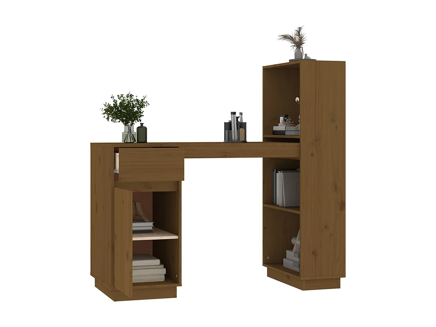Bureau Marron miel 110x53x117 Bois massif de pin