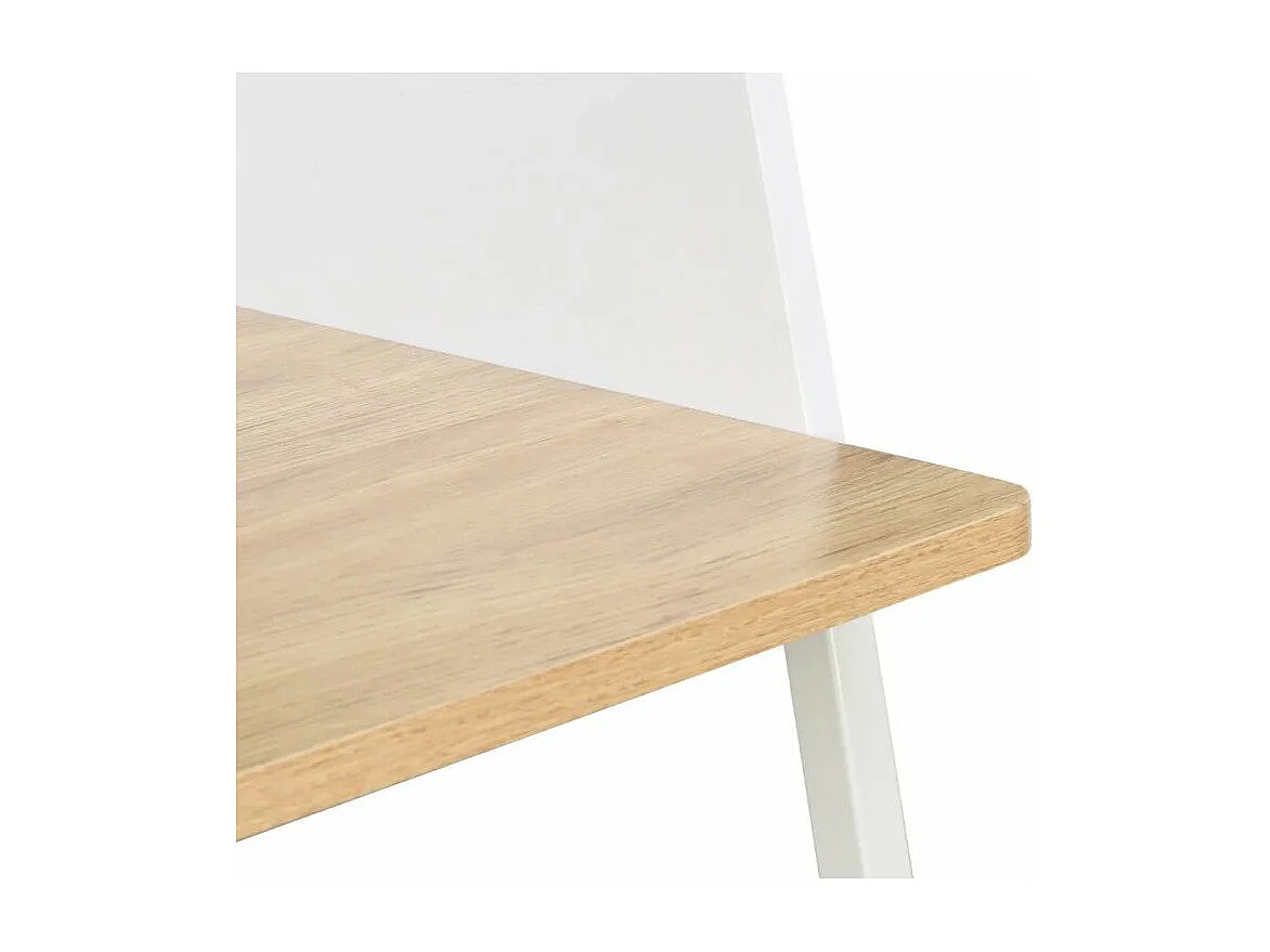 Bureau chêne clair et métal blanc Papyrus