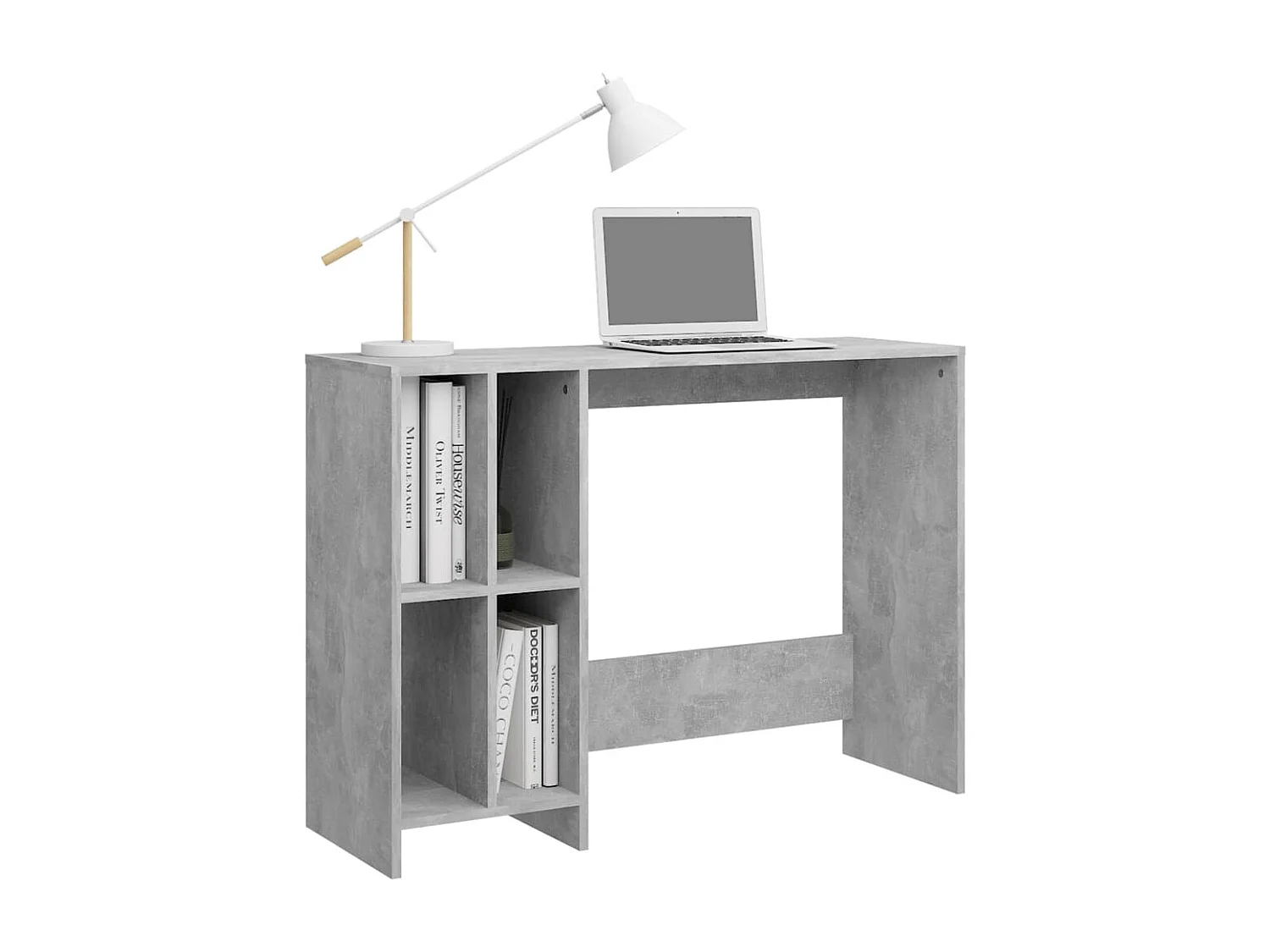 Bureau d'ordinateur portable Gris béton 102,5x35x75