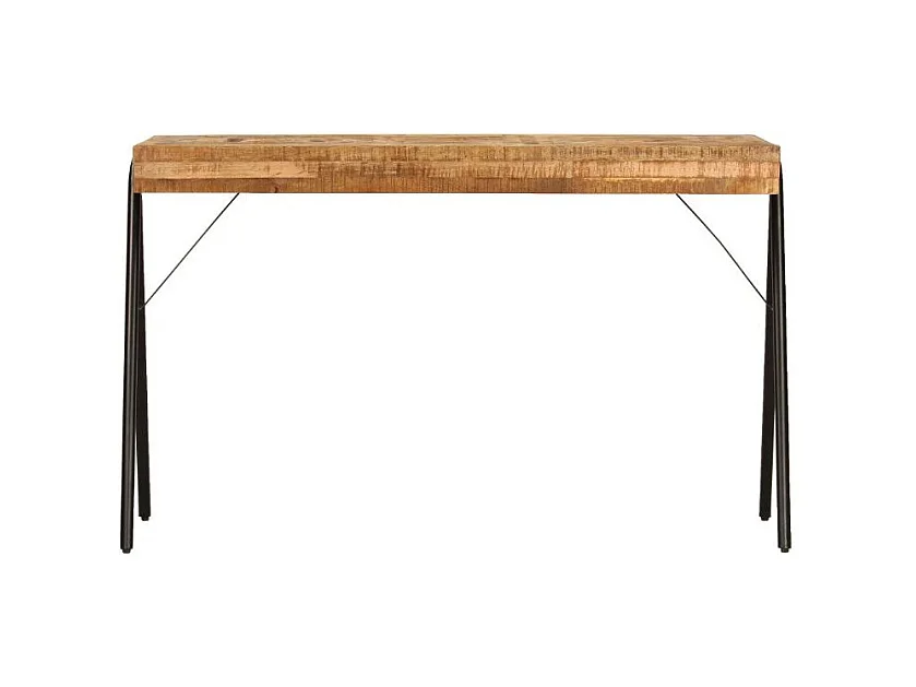 Bureau manguier massif clair et pieds métal noir Illico