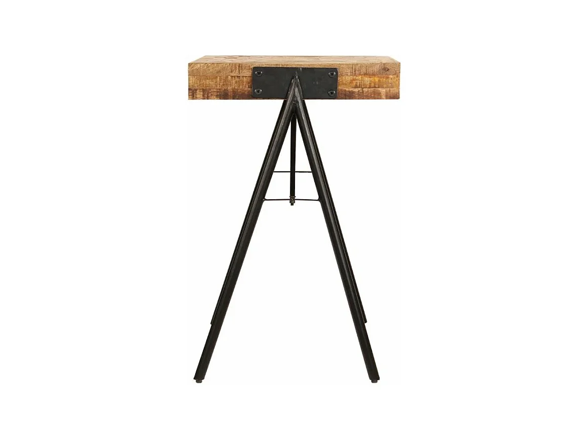 Bureau manguier massif clair et pieds métal noir Illico