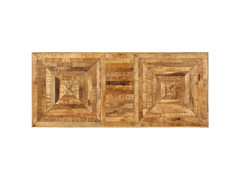 Bureau manguier massif clair et pieds métal noir Illico