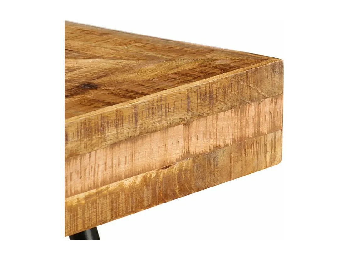 Bureau manguier massif clair et pieds métal noir Illico