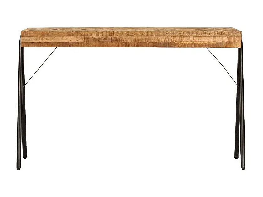 Bureau manguier massif clair et pieds métal noir Illico