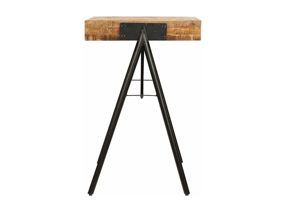 Bureau manguier massif clair et pieds métal noir Illico