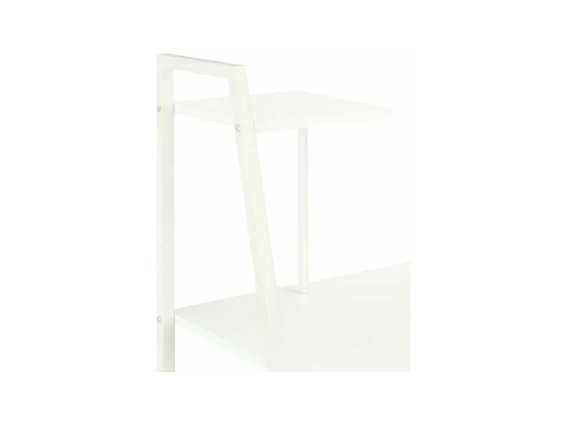 Bureau 4 étagères bois et métal blanc Rohan