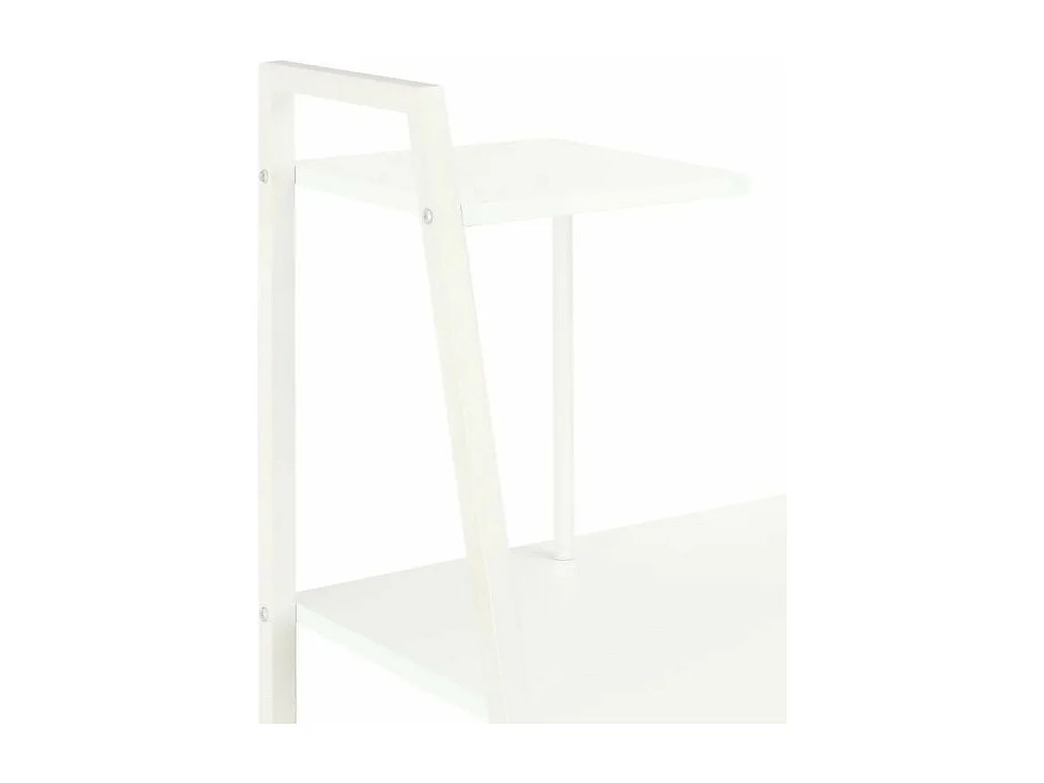 Bureau 4 étagères bois et métal blanc Rohan