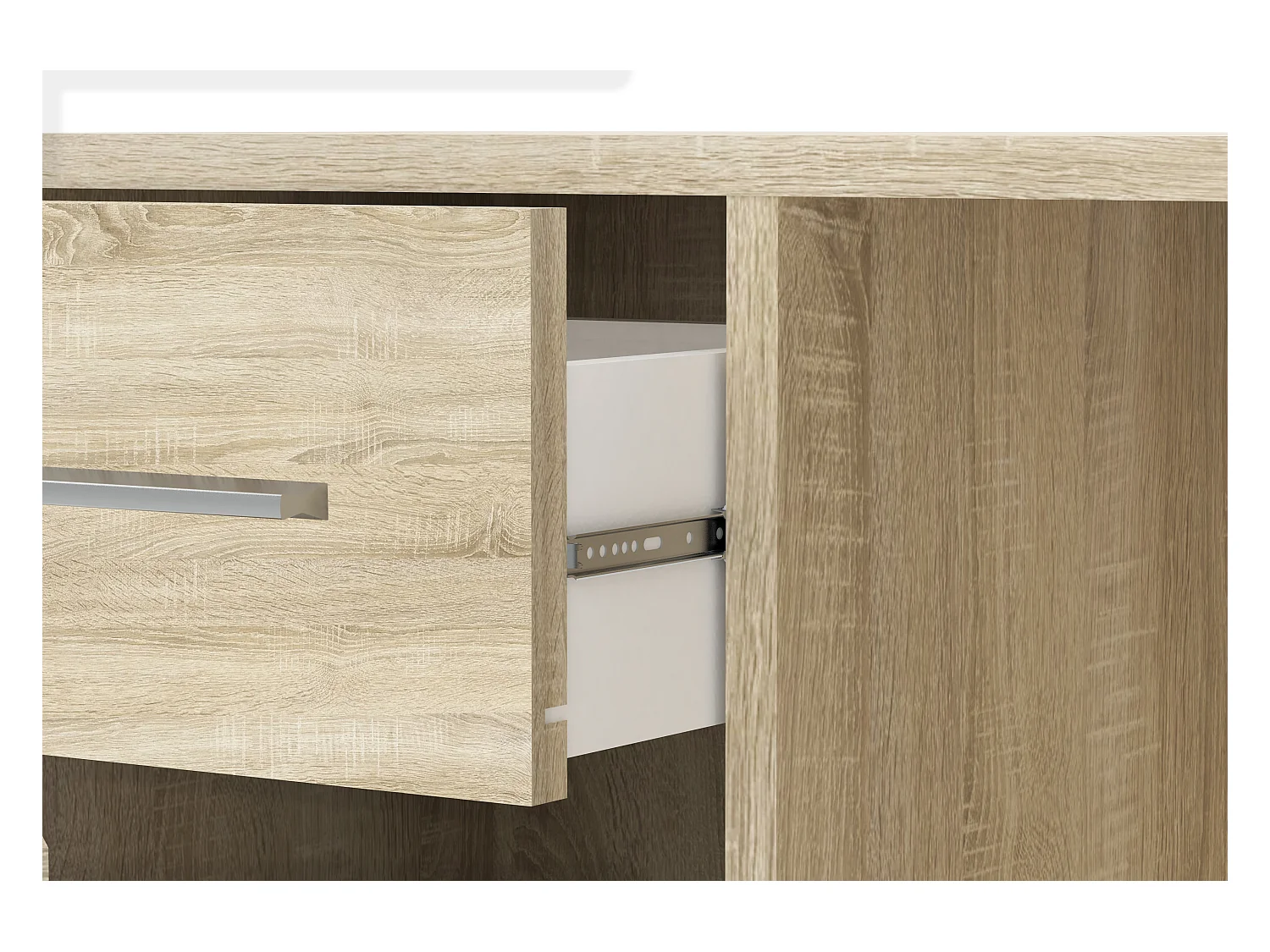 Bureau d'angle modulable bois Sonoma avec rangement Kalilo 120cm
