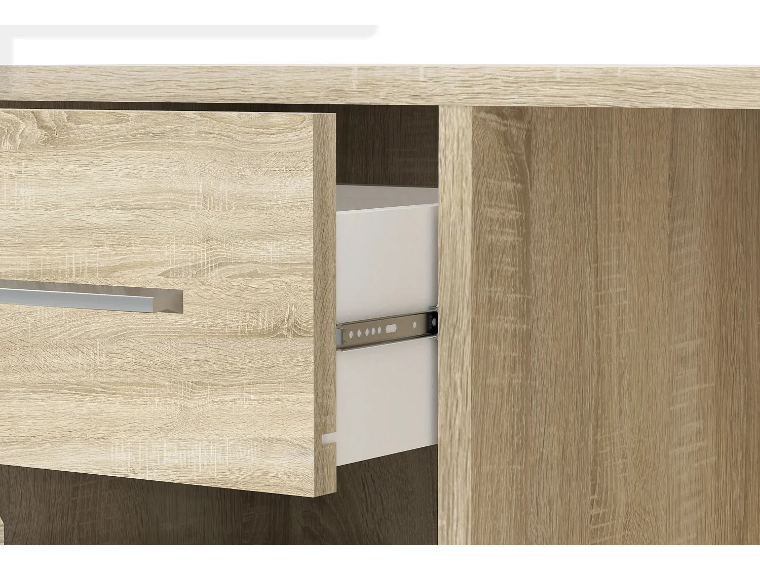 Bureau d'angle modulable bois Sonoma avec rangement Kalilo 120cm