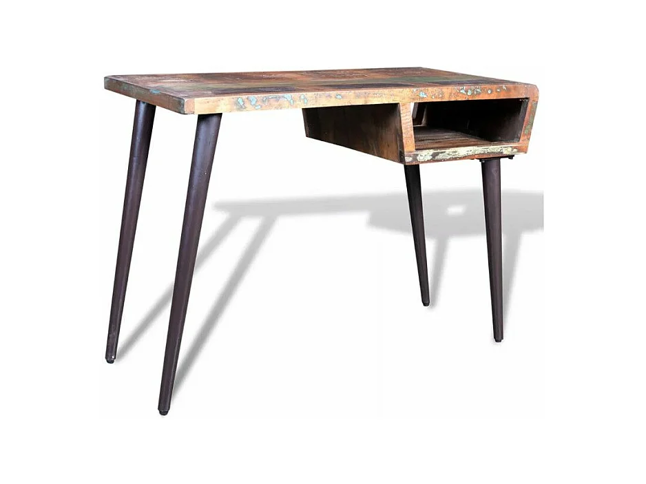 Bureau bois massif recyclé et métal noir Cloust