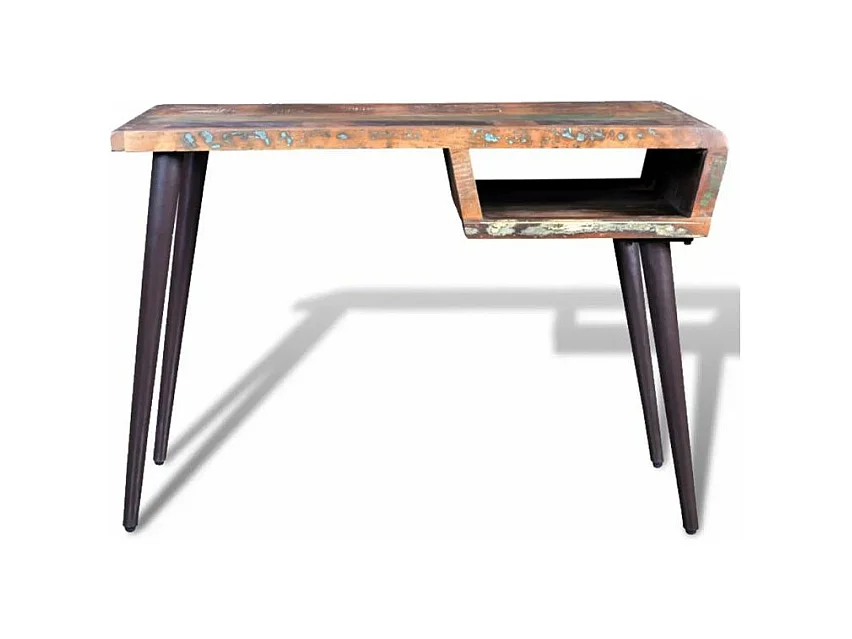 Bureau bois massif recyclé et métal noir Cloust