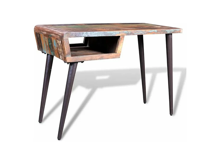 Bureau bois massif recyclé et métal noir Cloust