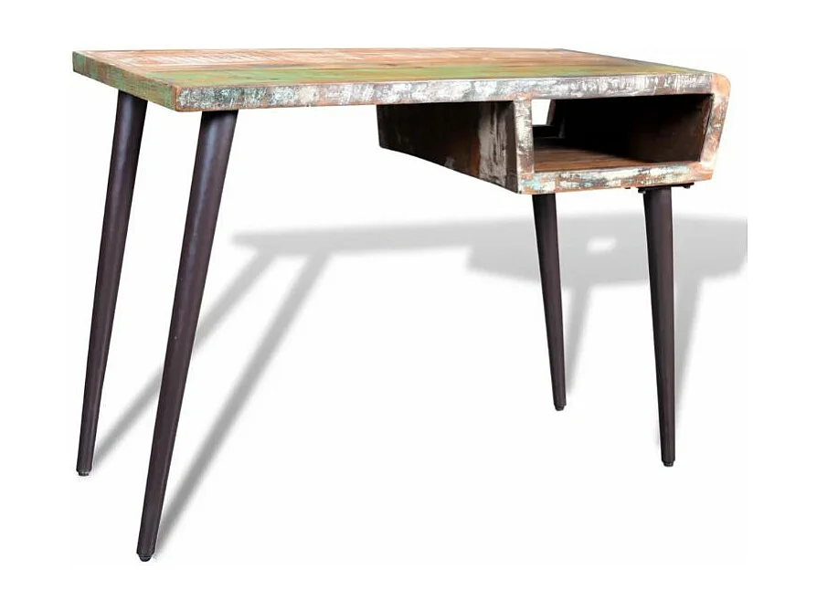 Bureau bois massif recyclé et métal noir Cloust