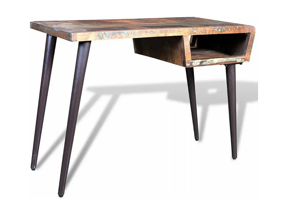 Bureau bois massif recyclé et métal noir Cloust