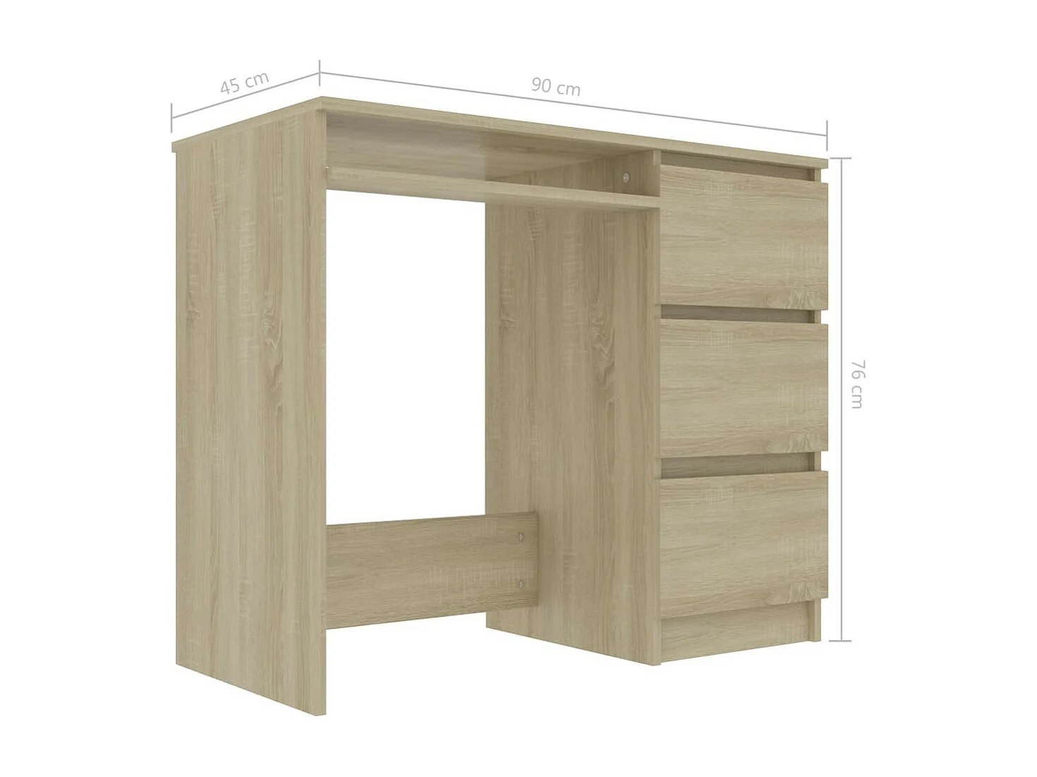 Bureau Chêne sonoma 90x45x76