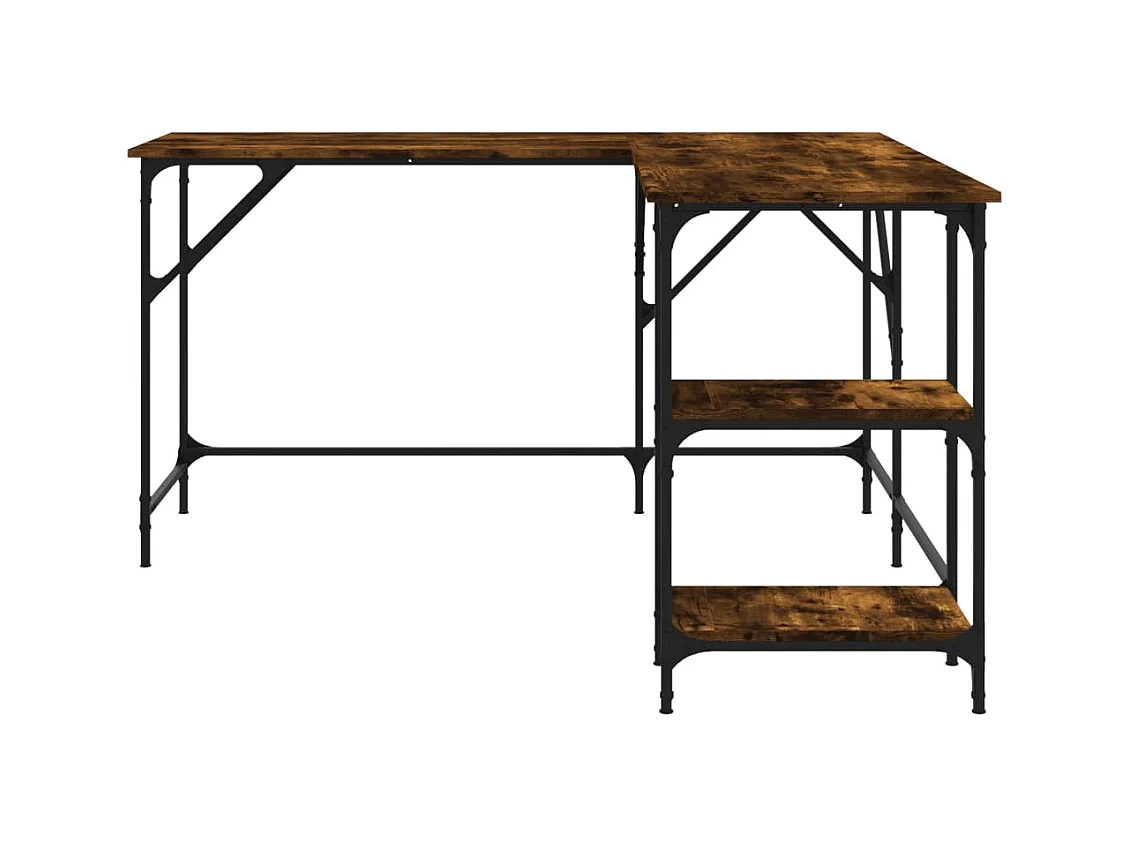 Bureau chêne fumé 139x139x75 bois d'ingénierie