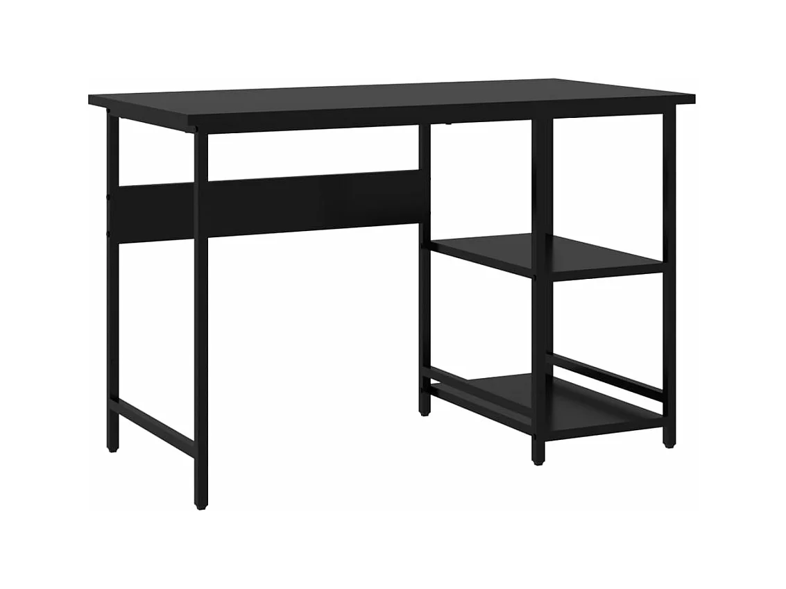 Bureau d'ordinateur Noir 105x55x72 MDF et métal 2