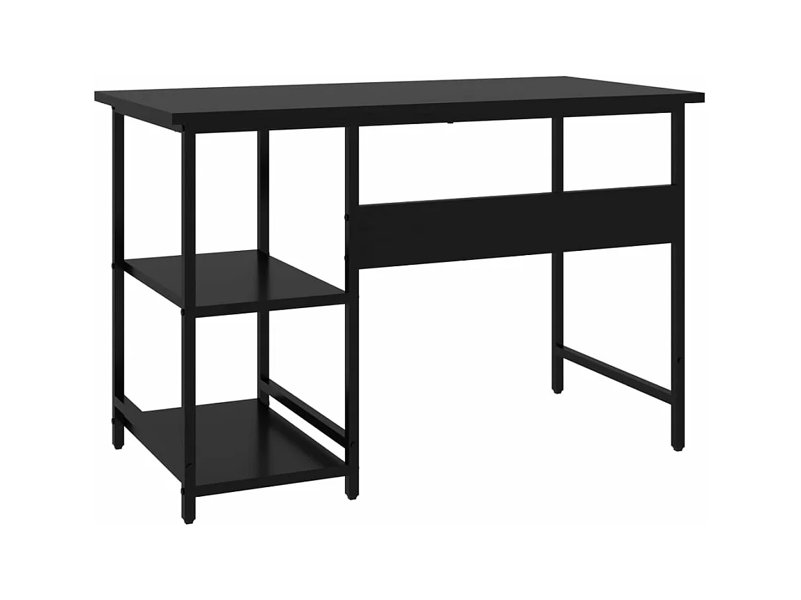 Bureau d'ordinateur Noir 105x55x72 MDF et métal 2