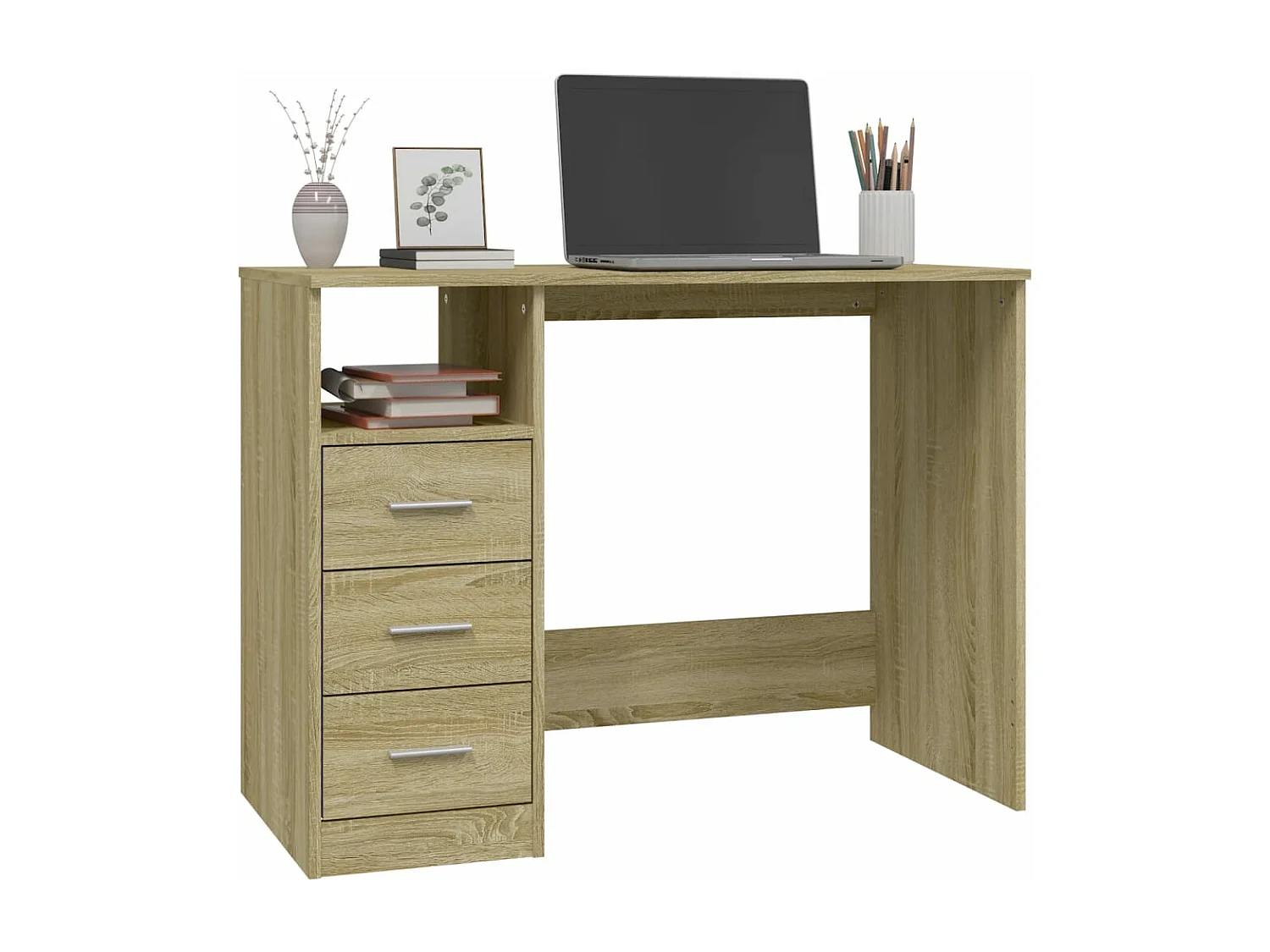 Bureau avec tiroirs Chêne sonoma 102x50x76 Bois d'ingénierie