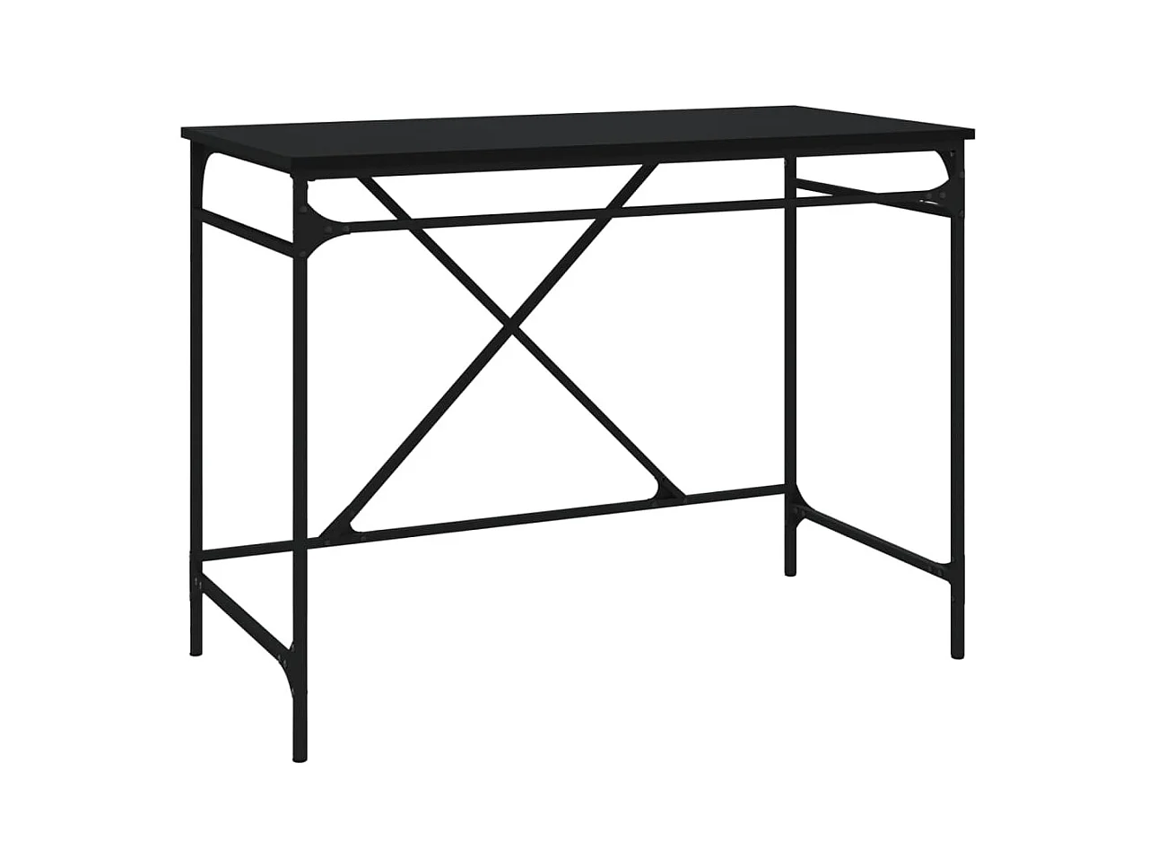 Bureau noir 100x50x75 bois d'ingénierie et fer